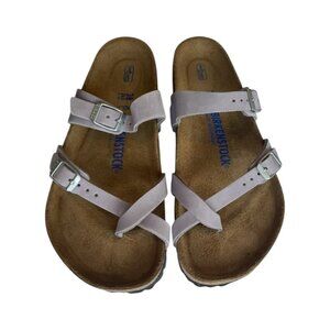 Birkenstock Mayari Nubuck Leather Sandal Soft Footbed 38 Purple Fog New in Box
